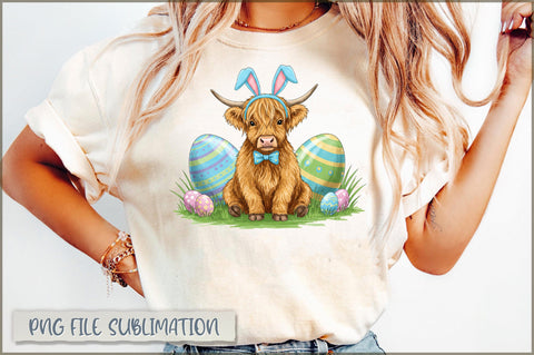 Easter Highland Cow Sublimation Sublimation Shetara Begum 