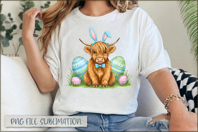 Easter Highland Cow Sublimation Sublimation Shetara Begum 
