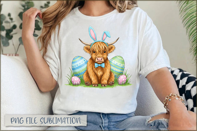Easter Highland Cow Sublimation Sublimation Shetara Begum 