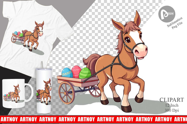 Easter Horse Clipart Sublimation artnoy 