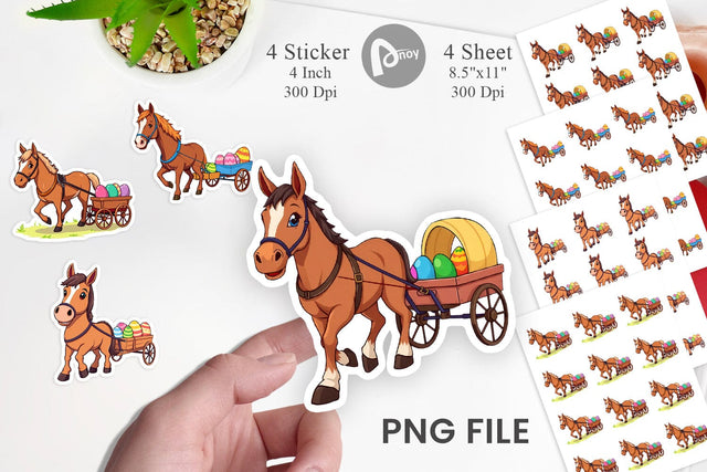 Easter Horse Sticker Sublimation artnoy 