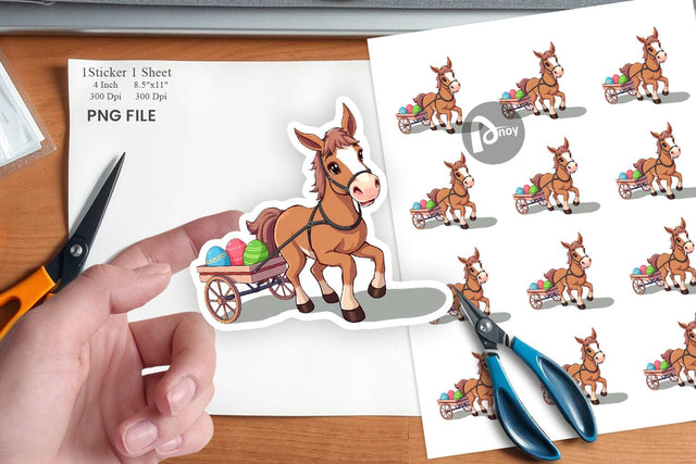 Easter Horse Sticker Sublimation artnoy 