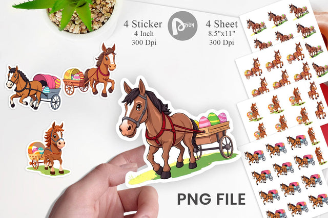 Easter Horse Sticker Sublimation artnoy 