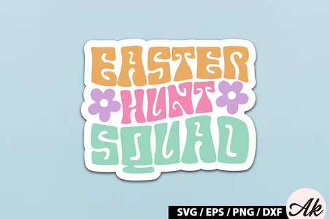 Easter hunt squad Retro Sticker SVG akazaddesign 