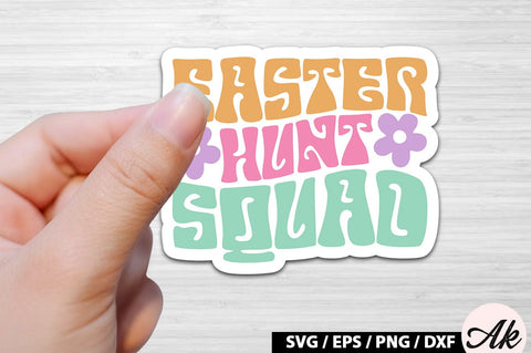 Easter hunt squad Retro Sticker SVG akazaddesign 
