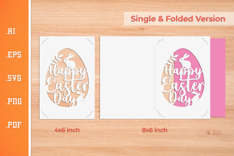 Easter Insert Card Paper Cut SVG 1 - Postcard Size SVG Slim Studio 