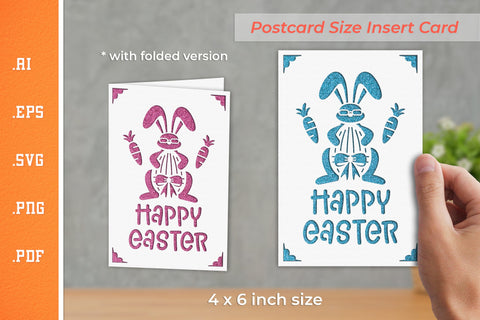 Easter Insert Card Paper Cut SVG 4 - Postcard Size SVG Slim Studio 