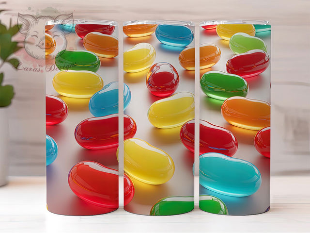 Easter Jellybean Candy Tumbler, Easter Theme, Colorful Candy Design, Festive Holiday Wrap, Sweet Treat Style, Playful Seamless Print, Spring Celebration, 20Oz Tumbler, Sublimation Sublimation Lara' s Designs 