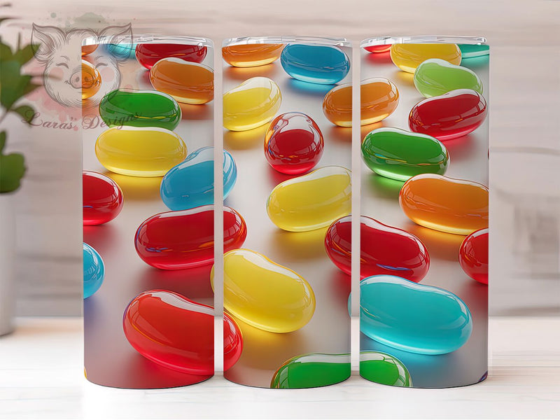 Easter Jellybean Candy Tumbler, Easter Theme, Colorful Candy Design, Festive Holiday Wrap, Sweet Treat Style, Playful Seamless Print, Spring Celebration, 20Oz Tumbler, Sublimation Sublimation Lara' s Designs 