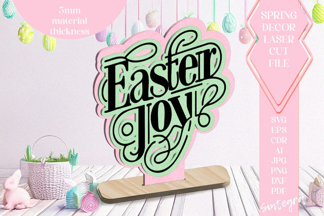 Easter Joy Spring Ornament Laser Cut SVG v1 SVG Sintegra 