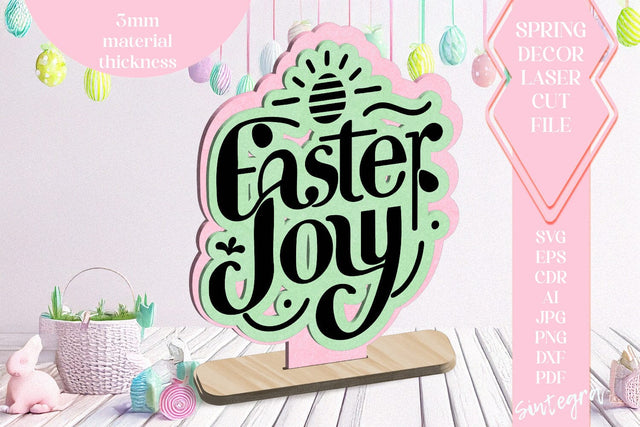 Easter Joy Spring Ornament Laser Cut SVG v2 SVG Sintegra 