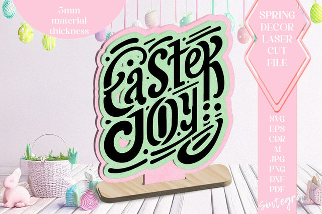 Easter Joy Spring Ornament Laser Cut SVG v3 SVG Sintegra 