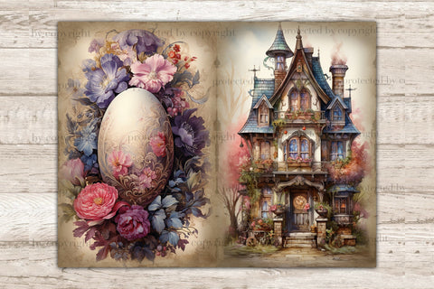 Easter Junk Journal Pages | Victorian Ephemera SVG GlamArtZhanna 