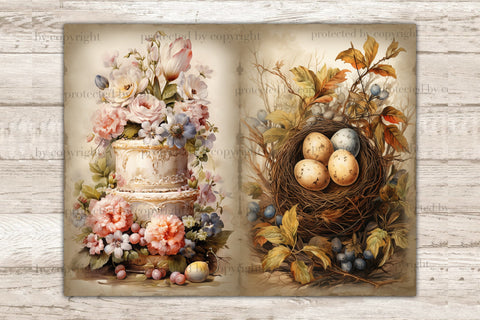 Easter Junk Journal Pages | Victorian Ephemera SVG GlamArtZhanna 