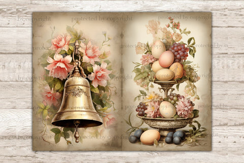 Easter Junk Journal Pages | Victorian Ephemera SVG GlamArtZhanna 