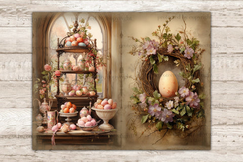 Easter Junk Journal Pages | Victorian Ephemera SVG GlamArtZhanna 