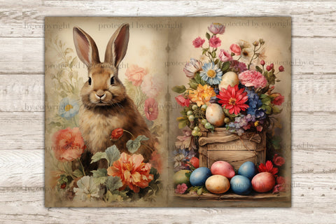 Easter Junk Journal Pages | Victorian Ephemera SVG GlamArtZhanna 