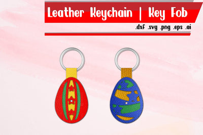 Easter Key Fob, Leather Key Fob, Easter Egg Keychain, Folded Fobs SVG zafrans studio 