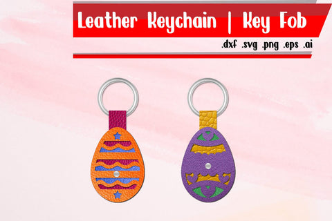 Easter Key Fob, Leather Key Fob, Easter Egg Keychain, Folded Fobs SVG zafrans studio 