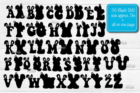 Easter keychain laser cut Alphabet Keychain Letters wood Easter Glowforge SVG Createya Design 