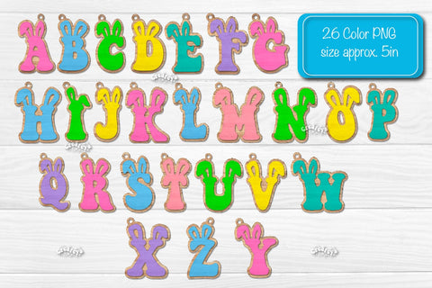 Easter keychain laser cut Alphabet Keychain Letters wood Easter Glowforge SVG Createya Design 