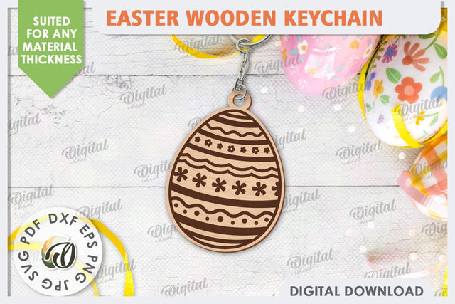 Easter Keychain Laser Cut. Easter Egg SVG SVG Evgenyia Guschina 