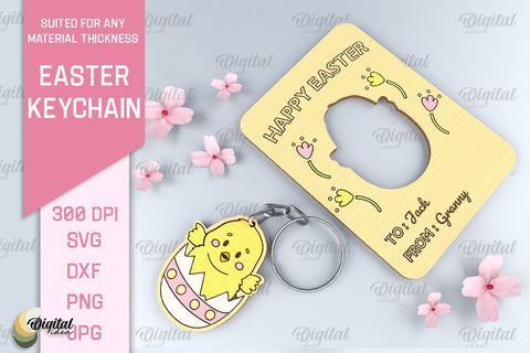 Easter Keychain SVG Bundle. Easter Keyring Laser Cut SVG Evgenyia Guschina 