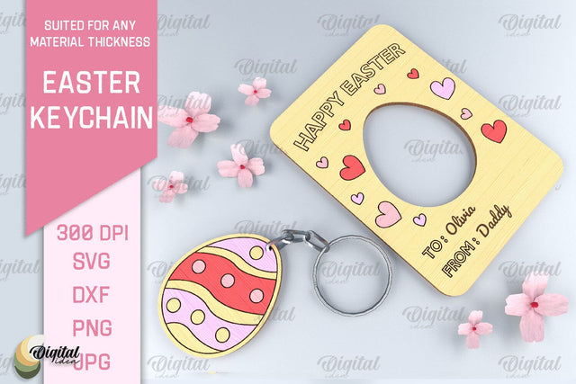 Easter Keychain SVG. Easter Keyring Laser Cut SVG Evgenyia Guschina 