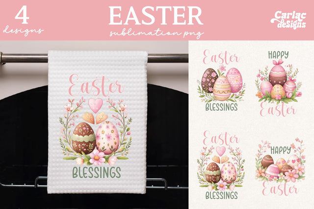 Easter Kitchen Towel Sublimation Sublimation Carla C Designs 