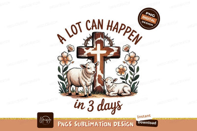 Easter Lamb Cross Sublimation Png Design Sublimation Designangry 