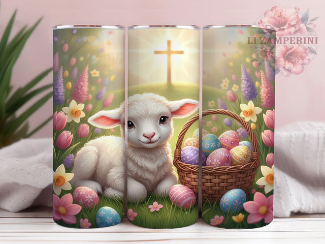 Easter Lamb Faith Cross Tumbler, Christian Cross Tumbler, Stylish 20oz Wrap, Sublimation Design, Trendy Gift Idea, Faith Cross Wrap, Inspirational Easter Tumbler Sublimation Li Zamperini 