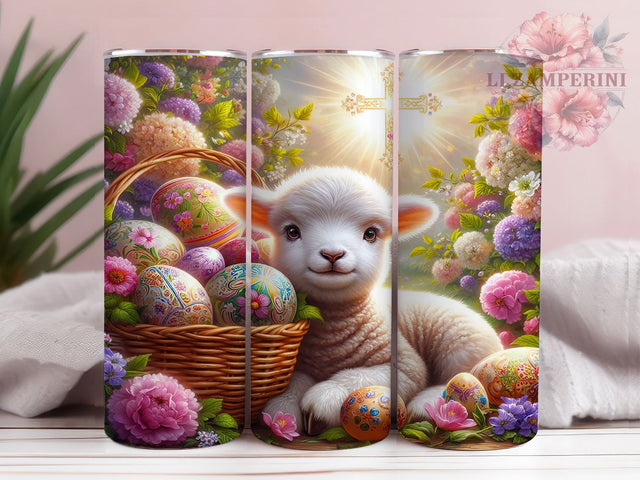 Easter Lamb Faith Cross Tumbler, Christian Cross Tumbler, Stylish 20oz Wrap, Sublimation Design, Trendy Gift Idea, Faith Cross Wrap, Inspirational Easter Tumbler Sublimation Li Zamperini 