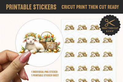 Easter Lamb Printable Sticker PNG Sublimation BijouBay 