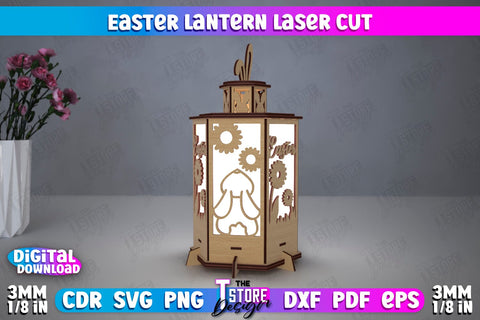 Easter Lantern | 3D Lantern | Shadow Lamp | Desktop Lamp | Easter Design | CNC File SVG The T Store Design 