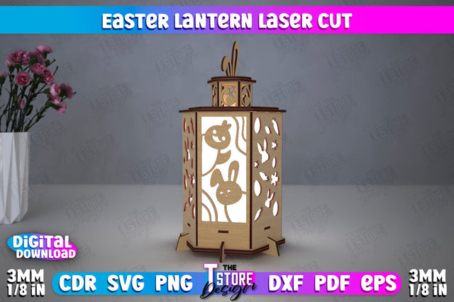 Easter Lantern | 3D Lantern | Shadow Lamp | Desktop Lamp | Easter Design | CNC File SVG The T Store Design 