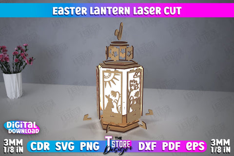 Easter Lantern | 3D Lantern | Shadow Lamp | Desktop Lamp | Easter Design | CNC File SVG The T Store Design 