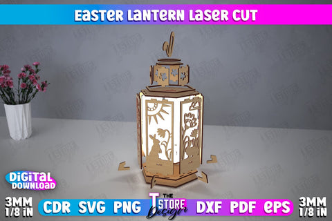 Easter Lantern | 3D Lantern | Shadow Lamp | Desktop Lamp | Easter Design | CNC File SVG The T Store Design 