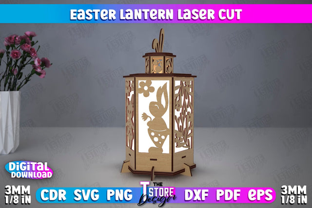 Easter Lantern | 3D Lantern | Shadow Lamp | Desktop Lamp | Easter Design | CNC File SVG The T Store Design 
