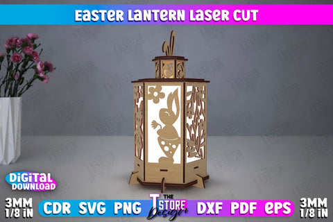 Easter Lantern | 3D Lantern | Shadow Lamp | Desktop Lamp | Easter Design | CNC File SVG The T Store Design 