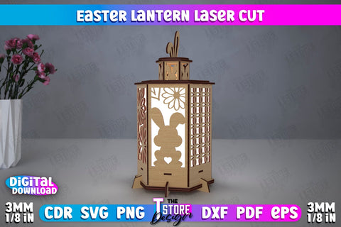 Easter Lantern | 3D Lantern | Shadow Lamp | Desktop Lamp | Easter Design | CNC File SVG The T Store Design 