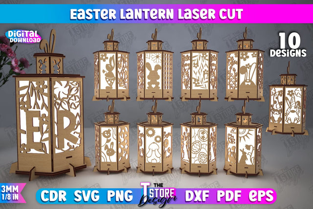 Easter Lantern Bundle | 3D Lantern | Shadow Lamp | Desktop Lamp | Easter Design | CNC Files SVG The T Store Design 