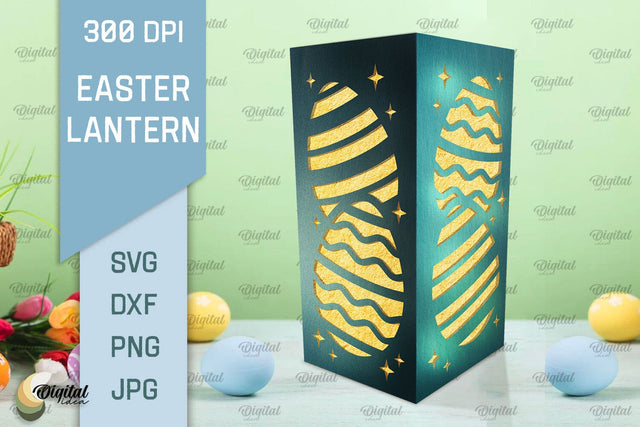Easter Lantern Paper Cut. 3D Easter Lantern SVG 3D Paper Evgenyia Guschina 