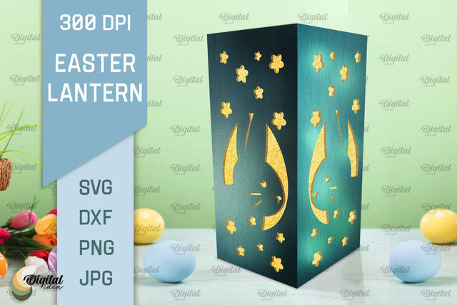 Easter Lantern Paper Cut. 3D Easter Lantern SVG 3D Paper Evgenyia Guschina 