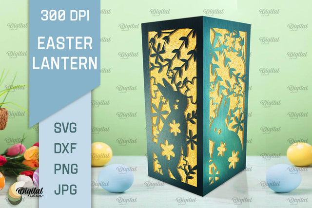 Easter Lantern Paper Cut. 3D Easter Lantern SVG 3D Paper Evgenyia Guschina 