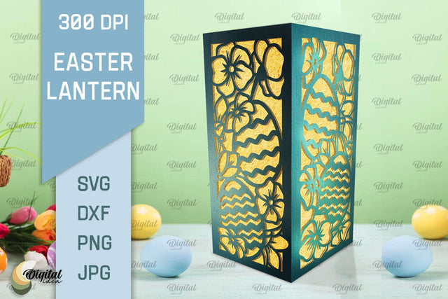 Easter Lantern Paper Cut. 3D Easter Lantern SVG 3D Paper Evgenyia Guschina 