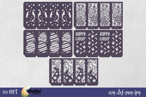 Easter Lanterns Paper Cut Bundle. 3D Easter Lantern SVG 3D Paper Evgenyia Guschina 