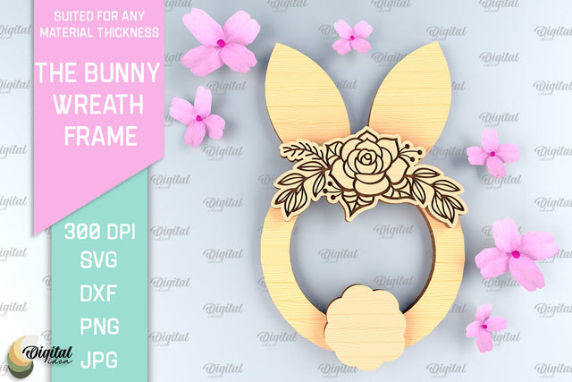 Easter Laser Cut Wreath Laser Cut. Easter Bunny SVG SVG Evgenyia Guschina 