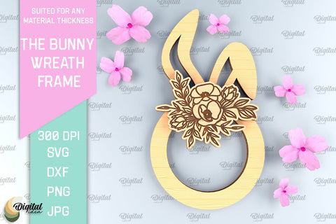 Easter Laser Cut Wreath SVG Bundle. Easter Bunny Laser Cut SVG Evgenyia Guschina 