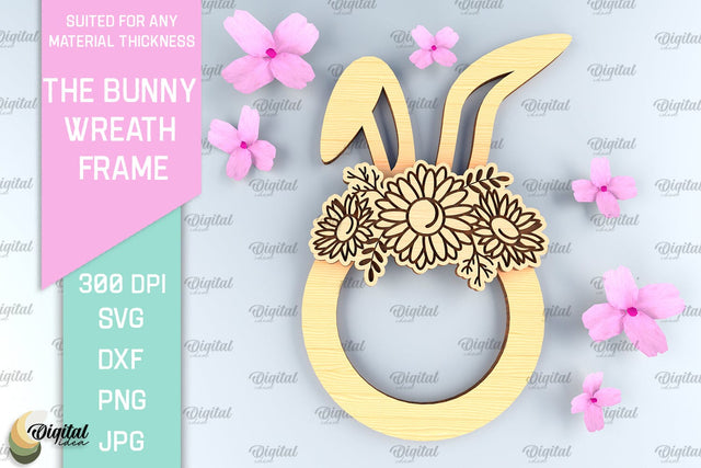 Easter Laser Cut Wreath SVG. Easter Bunny Laser Cut SVG Evgenyia Guschina 
