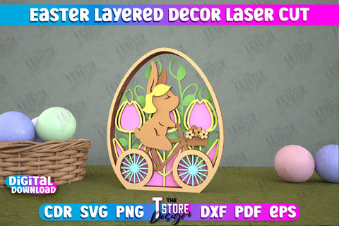 Easter Layered Décor Bundle | 3D Easter Table Decoration | Holiday | Floral Multilayer Design | CNC Files SVG The T Store Design 